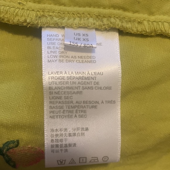 UO Green Floral Embroidered Velvet Mini Green Unlined Side Zipper Dress - Picture 10 of 10